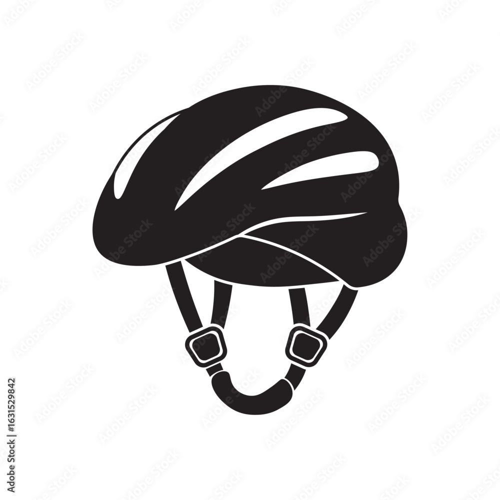 Fototapeta premium bicycle helmet flat icon vector
