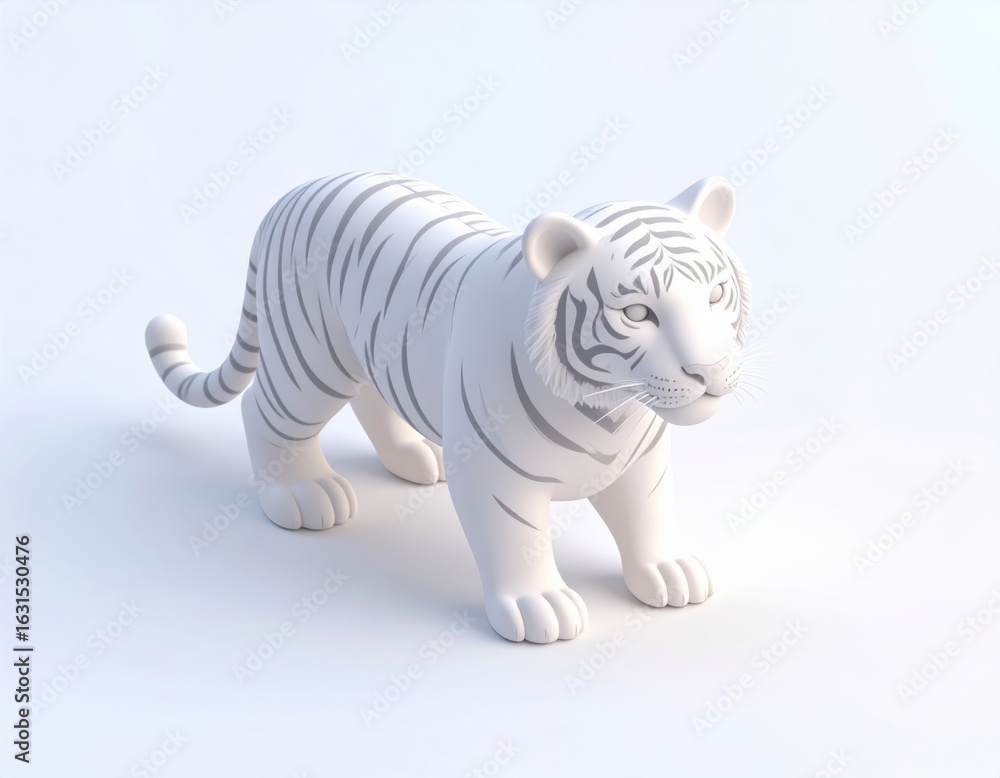 Fototapeta premium クレイ素材で作られた虎の3Dキャラクター