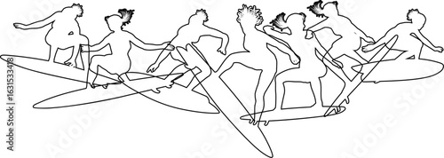 Surfer surfboard boarding f...