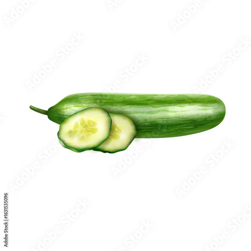 vector illustration of a cucumber