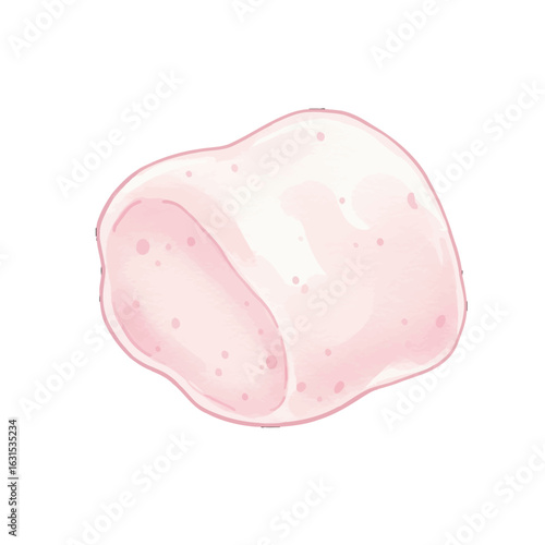 Soft pink blob illustration with watercolor texture and subtle shading creating a gentle and calming visual effect on white background