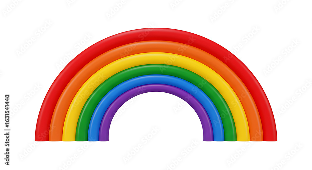 Obraz premium Colorful Rainbow Arch on White Background for Kids Art and Educational Materials