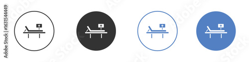 Hospital bed icon symbol. Quality design element.