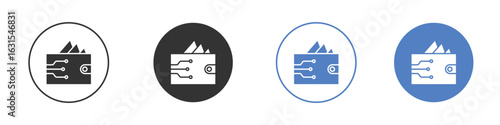 Cryptocurrency wallet icon symbol. Quality design element.