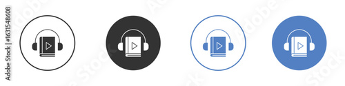 Audiobook icon symbol. Quality design element.