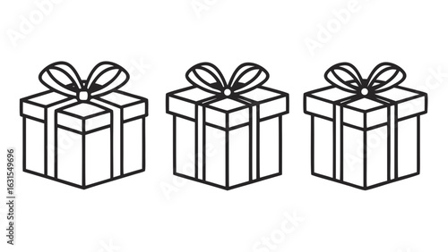 3d icon of three gift boxes isolated on white background