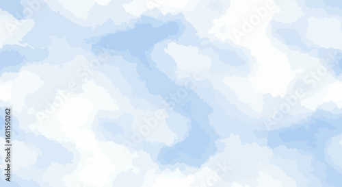 Abstract sky background with soft pastel blue and white watercolor texture creating a dreamy, peaceful atmosphere