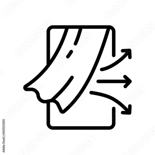 Airing bedroom outline icon. Office space ventilation, room ventilation. Open window, oxygen in home. Line customizable illustration. Contour simple symbol. Vector isolated drawing on white background