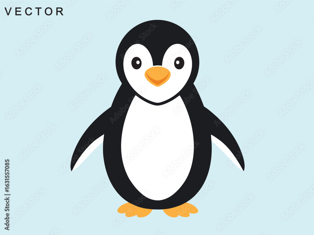 Fototapeta premium Minimalist penguin vector collection, penguin logo, icon, clipart, Vector Illustration