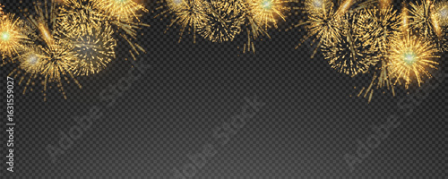 Vector realistic lights, flares. Magic fireworks in the night sky, Christmas background for holiday design, poster, postcard on a transparent background, png. Holiday lights.