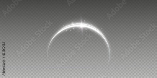 Fire trail wave, bright glow speed curve line. Glowing gold and white light stream, вектор, png. Light curve line swirl effect.	
