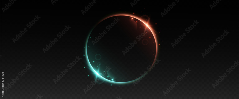 Obraz premium Modern illustration, circle, glow, ring, vortex, halo, abstract overlay effect, and transparent elements in PNG format create a stunning PNG visual for cosmic, glowing, and tech-inspired designs.