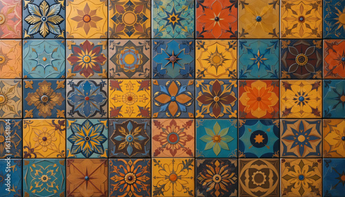colorful, decorative tile pattern patchwork design