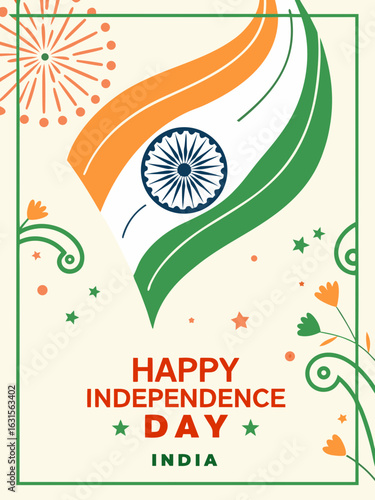 India's Independence Day Celebration – Abstract Vector Indian Flag Design, Patriotism & Festive Illustration