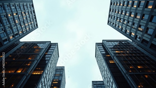 Wallpaper Mural Urban Towers Rise Tall Against Pale Sky at Duskfall Torontodigital.ca