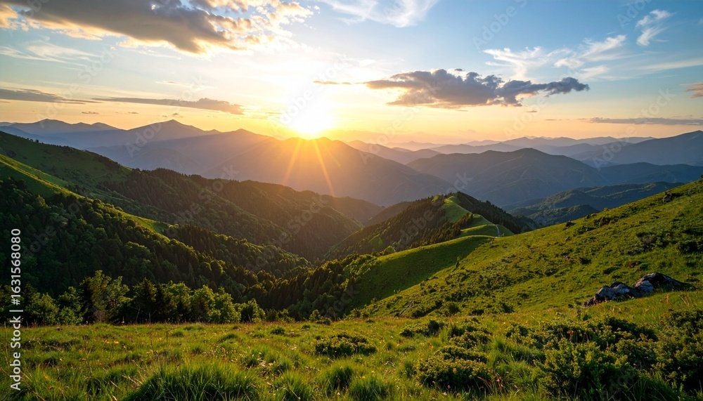 Obraz premium sunset in the mountains