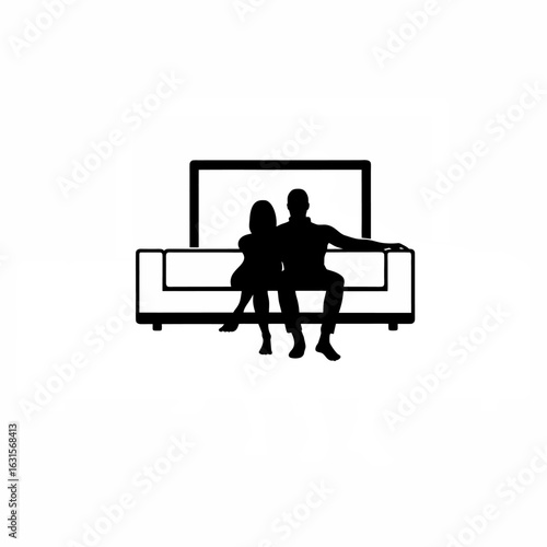 Couple relaxing on a couch watching a movie together