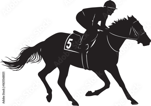  Horse Racing Jockey Silhouette Vector
