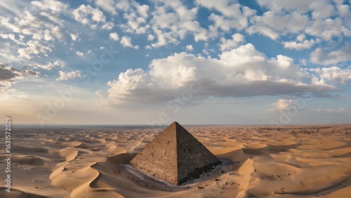 Wallpaper Mural Aerial Drone View of Pyramid Overlooking Vast Desert Torontodigital.ca