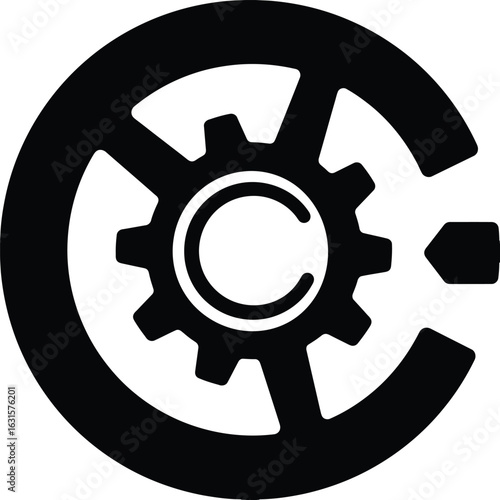 A simple black and white drawing of a winking smiley face inside of a circle with a playful expression silhouette