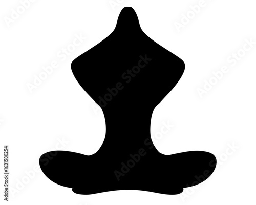 Silhouette of a person in yoga lotus position meditating deeply