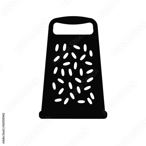 Silhouette of cheese grater on drying rack, minimalist design