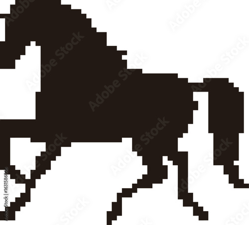 ピクセルアート風の馬