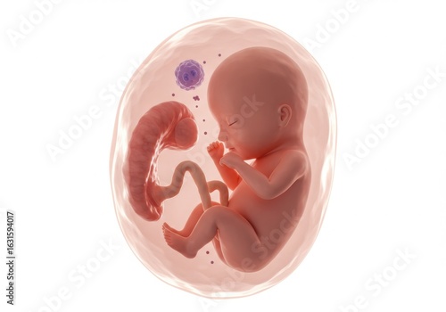 Human fetus development stage isolated on white background