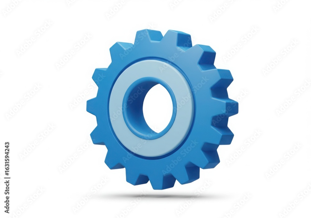 Blue gear mechanism isolated on white background Blue gear mechanism isolated on white background