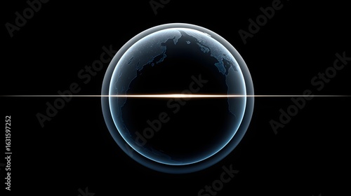 Wallpaper Mural Transparent Globe with Geometric Patterns and Soft Light Reflecting in a Dark Environment Torontodigital.ca