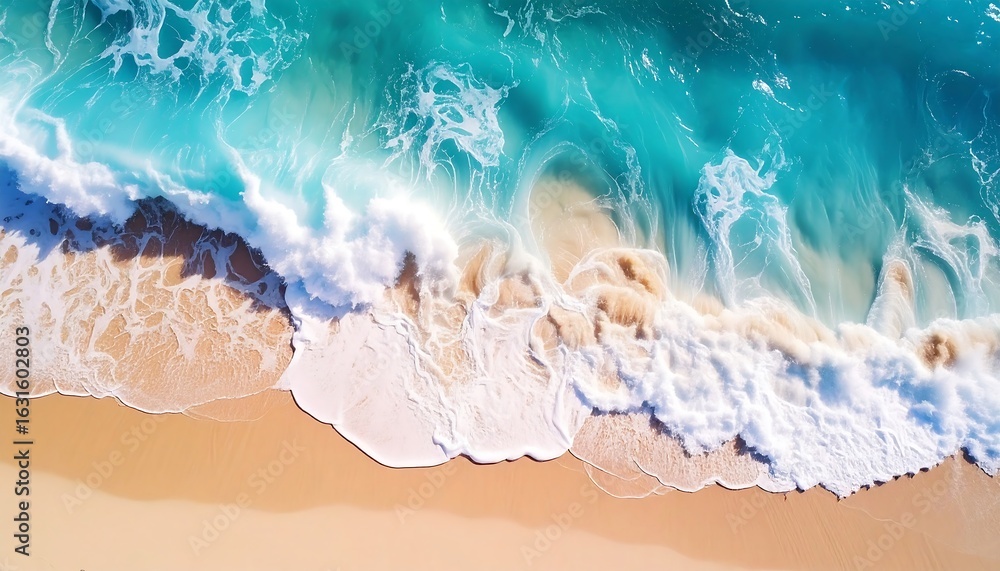 Obraz premium Coastal waves on a sandy beach