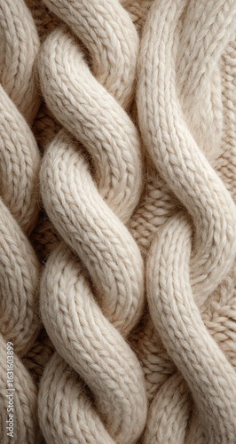 Close-up of intricate cable knit
