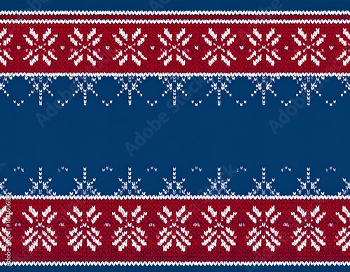 Knitted winter pattern with snowflakes