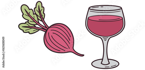A glass of beetroot juice with beetroot