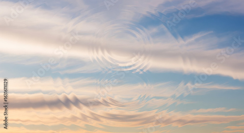 Photography Abstract concept background of surreal sky with water ripple effect, fantasy dre