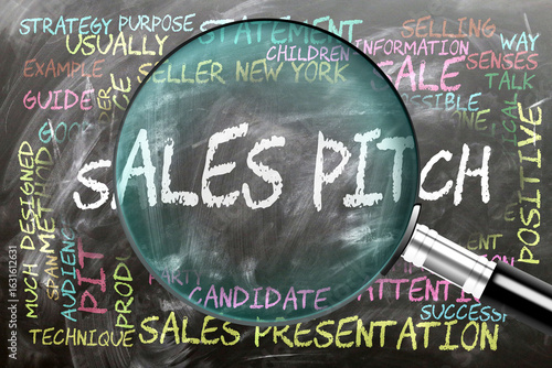 Tableau sur toile Sales Pitch being studied, examined - under close inspection