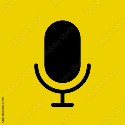 flat simple microphone icon