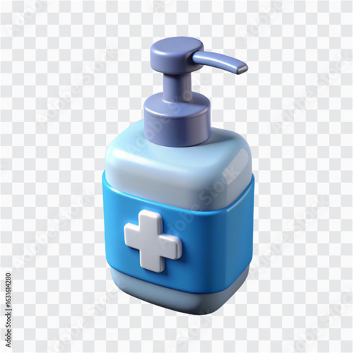 3D Hand Sanitizer Icon | Hygiene Product, Health Safety & Clean Hands Symbol