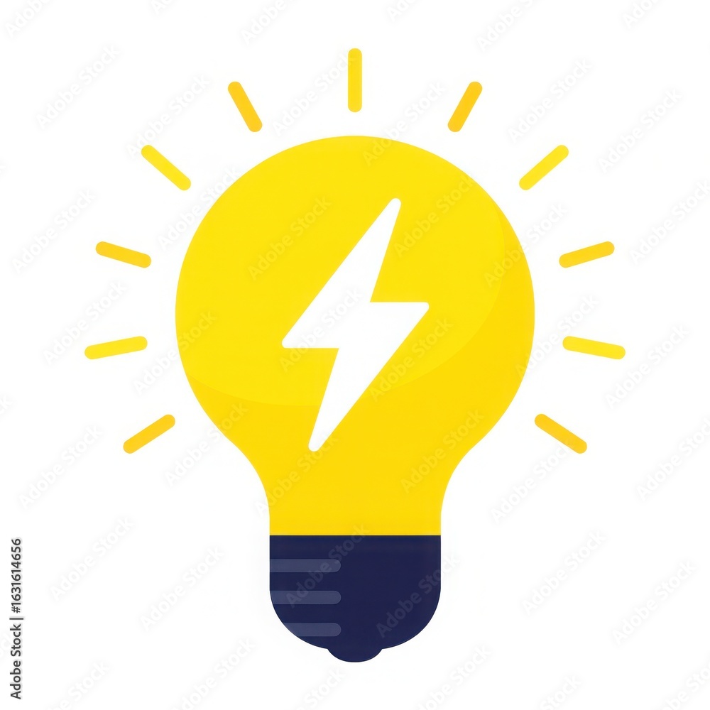 Fototapeta premium Energy Power Light Bulb Icon on white background