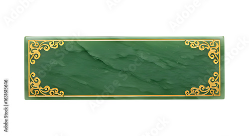 Traditional Chinese jade nameplate with minimal gold inlay for cultural and luxury visual branding