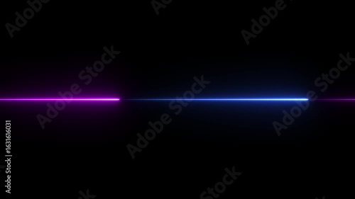 Neon line Straight animation. Glowing straight laser line motion. line moving video. The direction of the horizontal line. moving from left to right