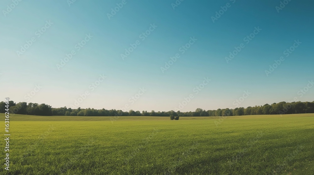 Fototapeta premium Green lawn in urban public park