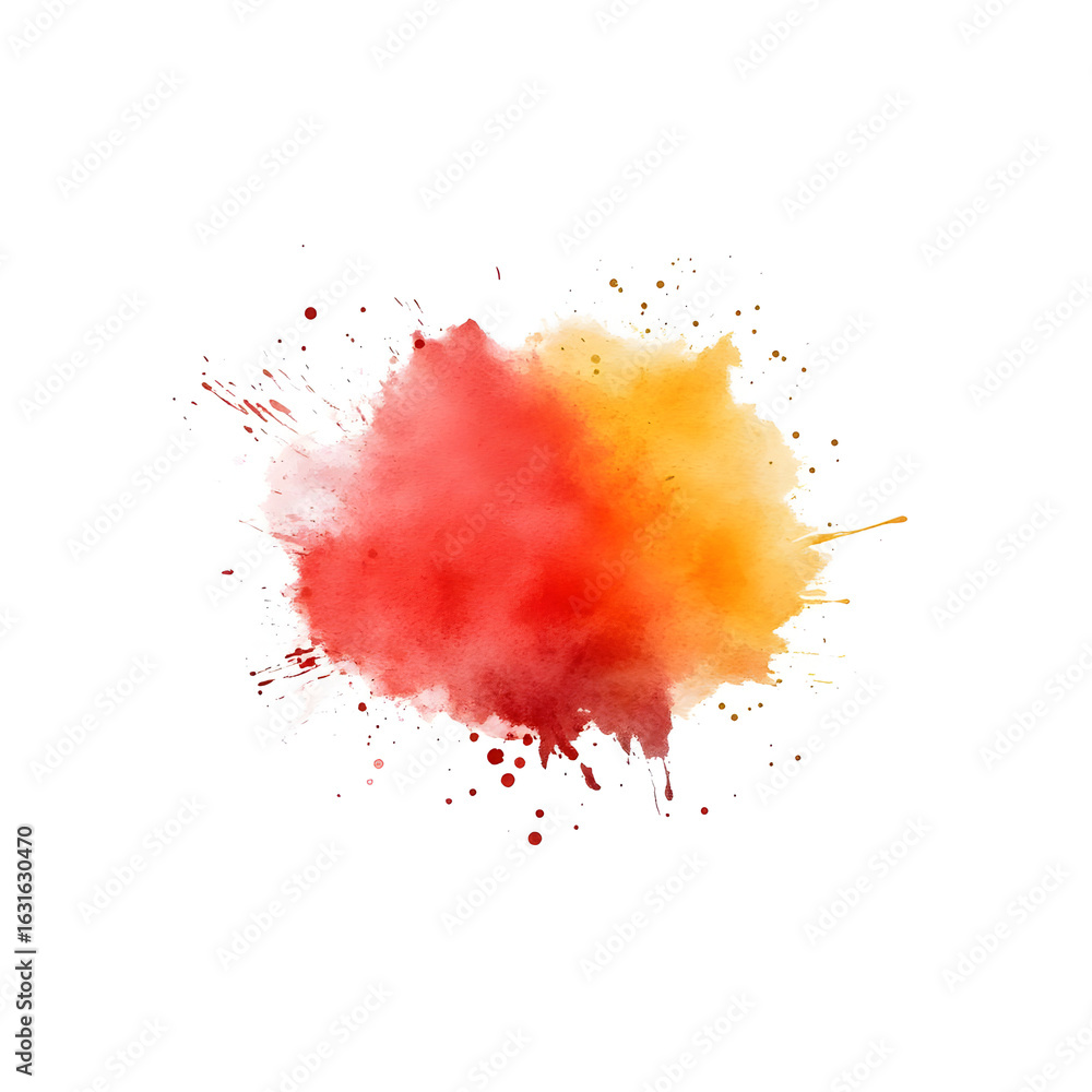 Fototapeta premium Red Orange Watercolor Abstract Background