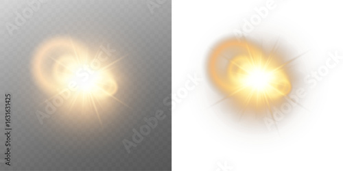 Magical starlight beam with sparkling spiral glow and galaxy shine on transparent background for fantasy night design.