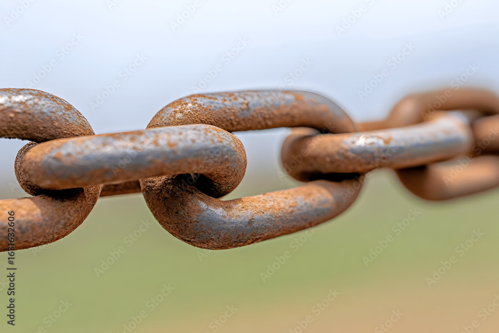 Fototapeta premium Rusty Chain Link Close Up Photo