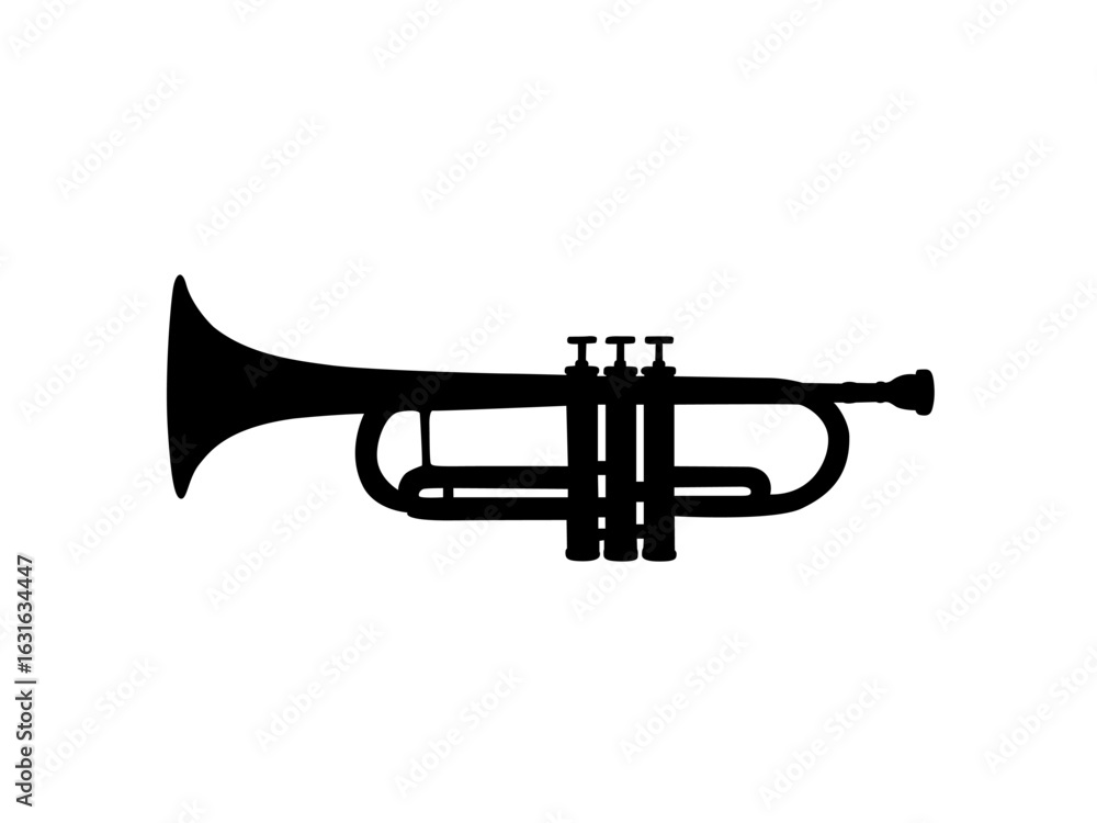 Fototapeta premium silhouette illustration of a trumpet icon