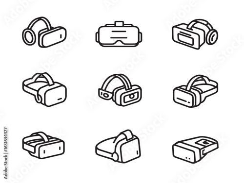 Virtual Reality Experience Icons for Futuristic Themes