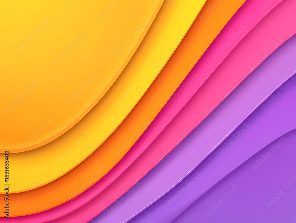 Fototapeta premium Abstract Background Illustration: Vibrant Wavy Layers