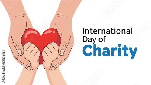 International Day of Charity Hands Holding a Heart