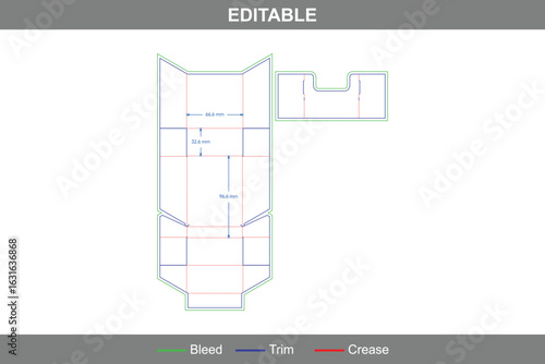Custom dimensions cigarette box dieline with tuck end box variations featuring accurate die line, box dieline structure, and professional dieline packaging layout